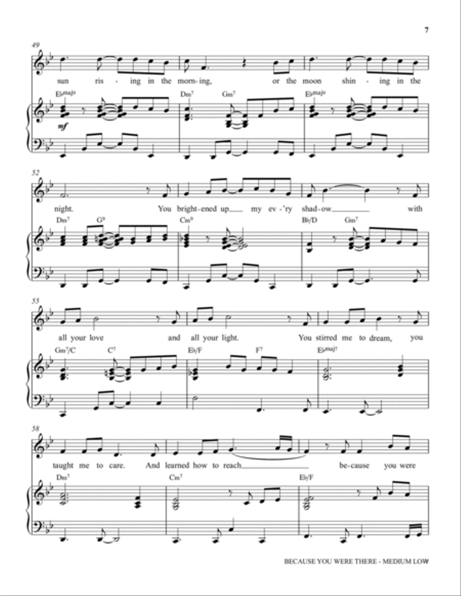 Because You Were There (Medium Low Voice) (includes Audio) Choir scores gallery preview page 6