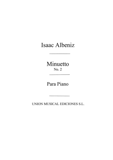 Minueto No.2 From Suite Ancienne Op.54 For Piano