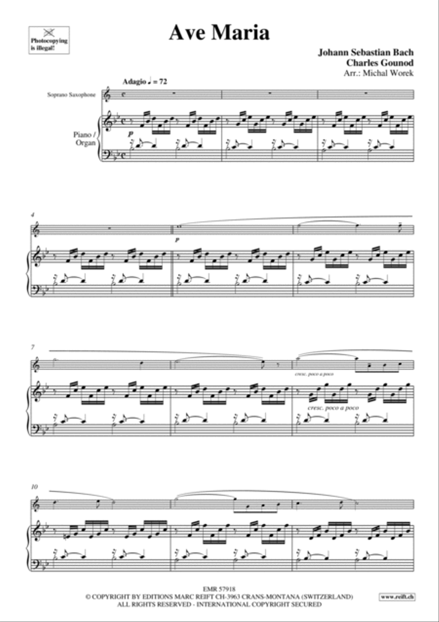 Ave Maria Soprano Saxophone scores gallery preview page 3