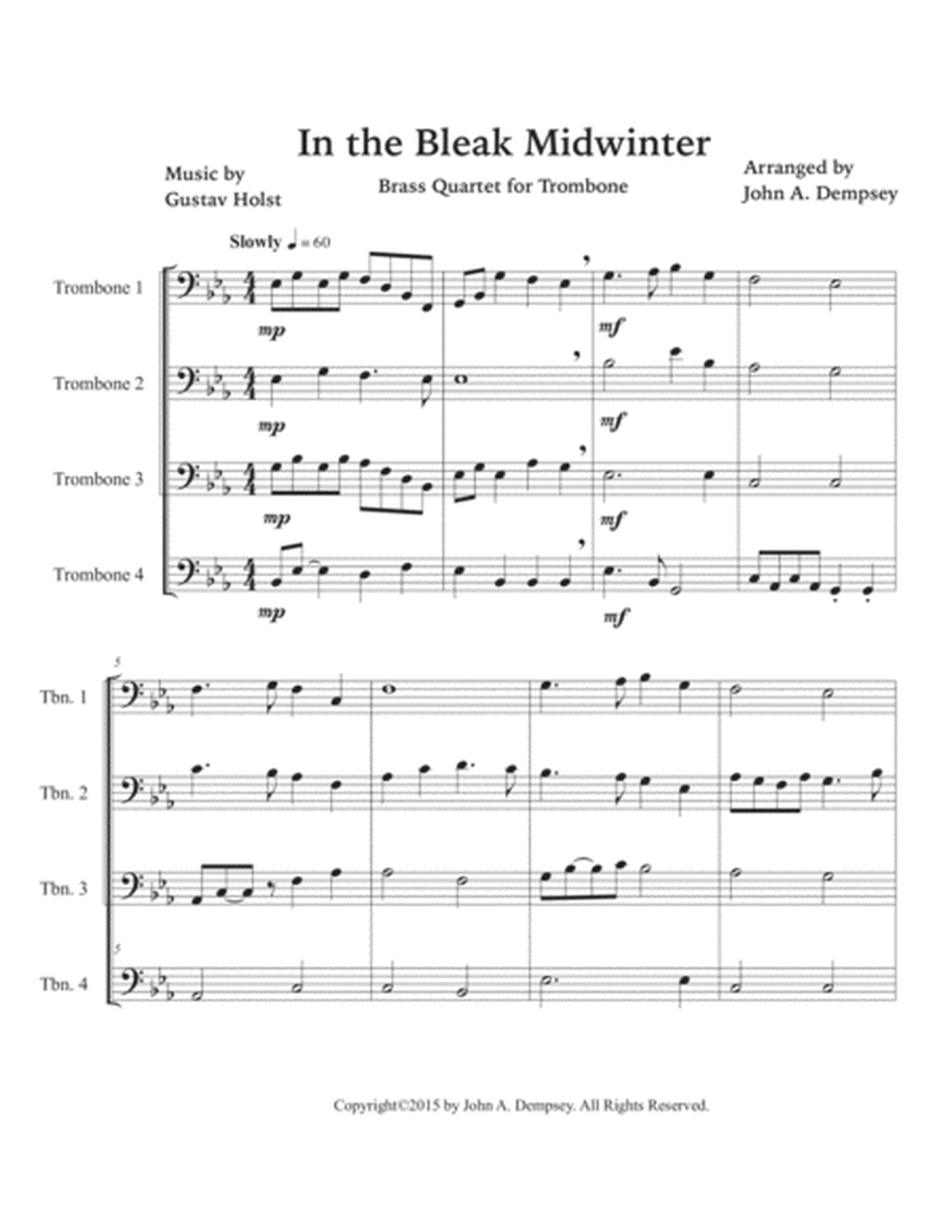 In the Bleak Midwinter (Trombone Quartet) image number null