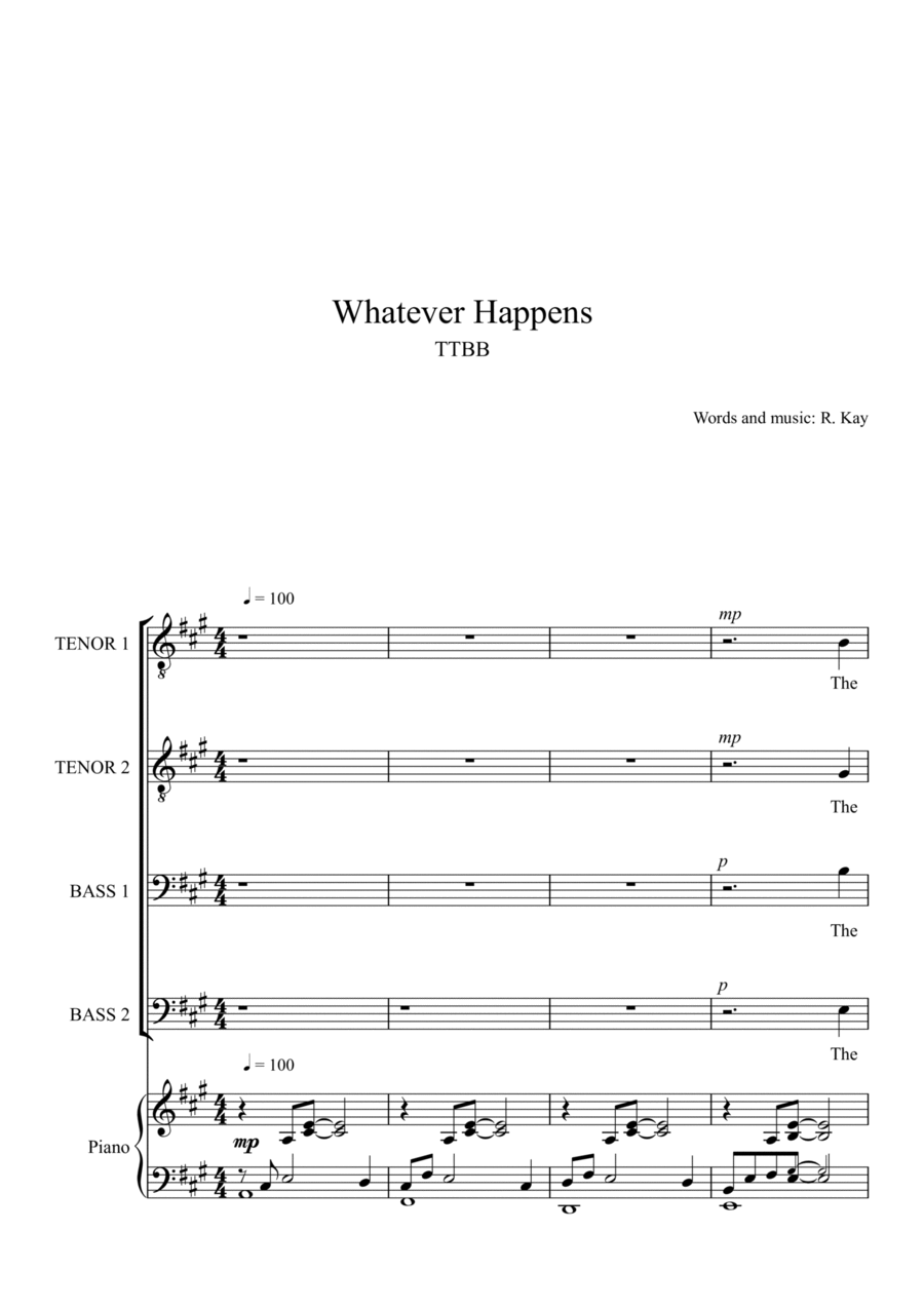 Whatever Happens TTBB scores gallery preview page 1