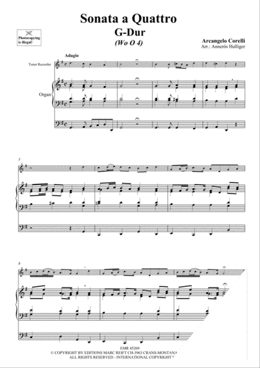 Sonata a Quattro Sonata a Quattro Tenor Recorder scores gallery preview page 3