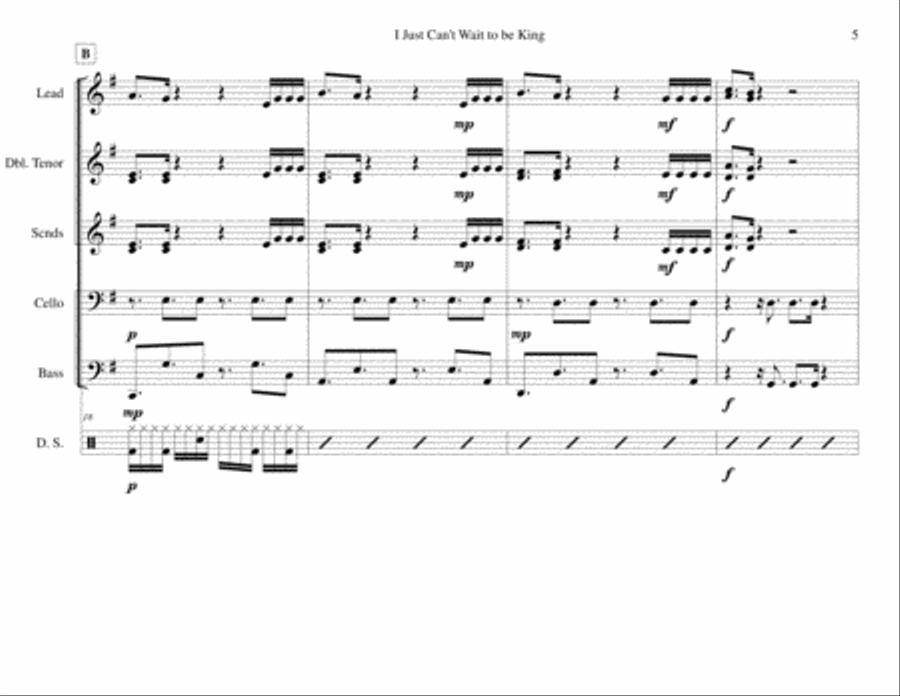 I Just Can't Wait To Be King Large Ensemble scores gallery preview page 5