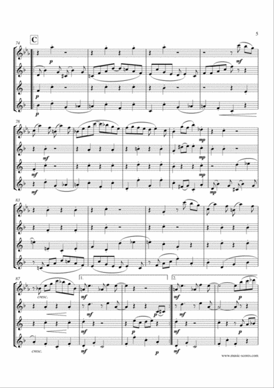 The Easy Winners - Long Version: Flute, Clarinet, Alto Sax and Tenor Sax Clarinet scores gallery preview page 5