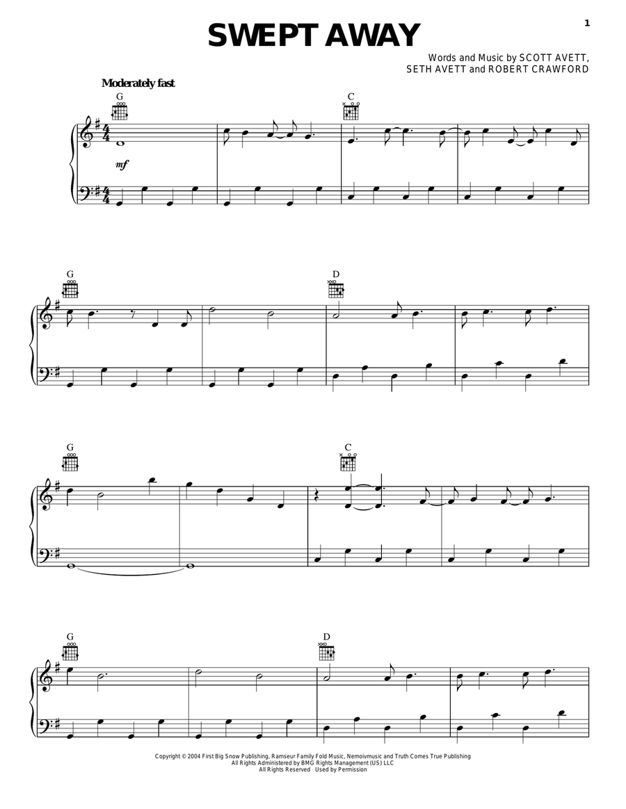 Swept Away Acoustic Guitar scores gallery preview page 1