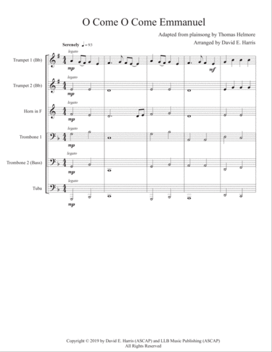 O Come O Come Emmanuel - Brass Sextet Brass Ensemble scores gallery preview page 2