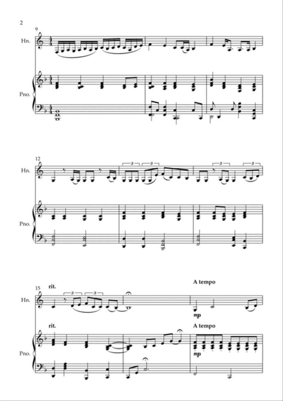 Con Te Partiro (time To Say Goodbye) Horn scores gallery preview page 2
