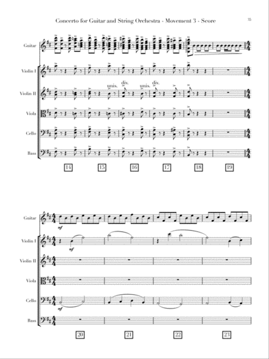 Concerto for Guitar and String Orchestra String Orchestra scores gallery preview page 3