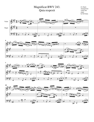 Quia respexit from Magnificat, BWV 243 (arrangement for violin and organ or harpsichord)