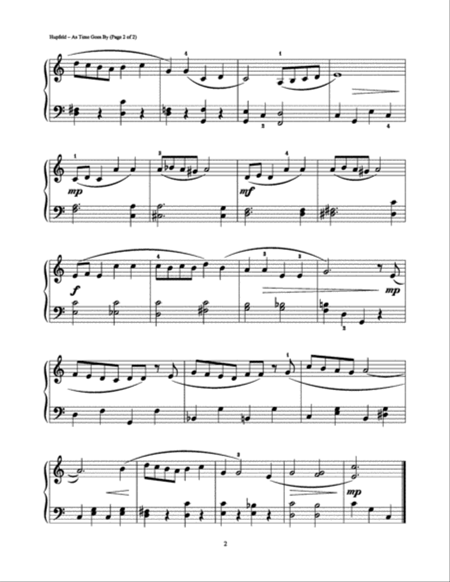 As Time Goes By As Time Goes By Easy Piano scores gallery preview page 2