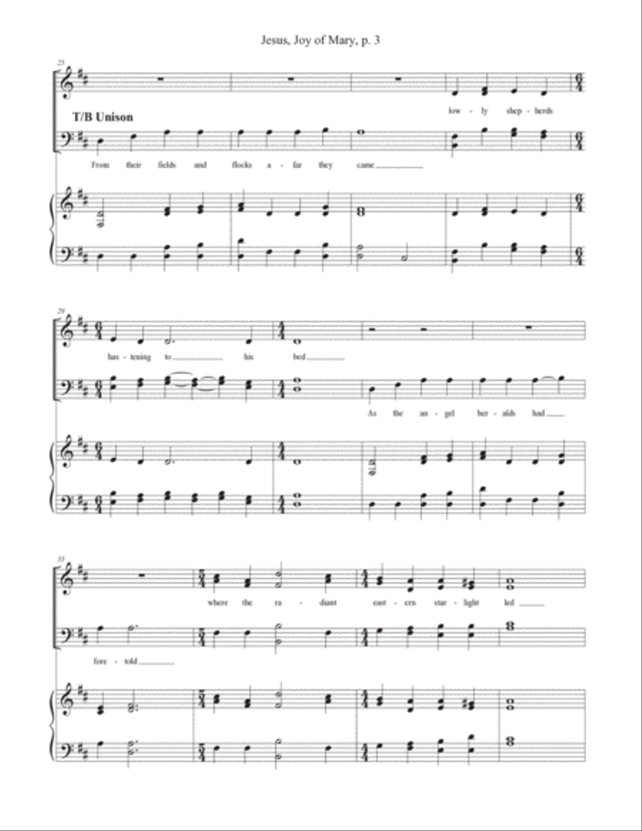 Jesus, Joy of Mary 4-Part scores gallery preview page 3