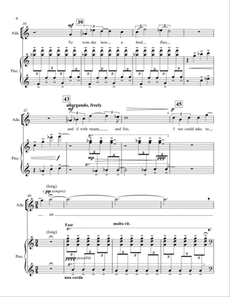 Enchantress of Numbers (aria for soprano with piano) Small Ensemble scores gallery preview page 6