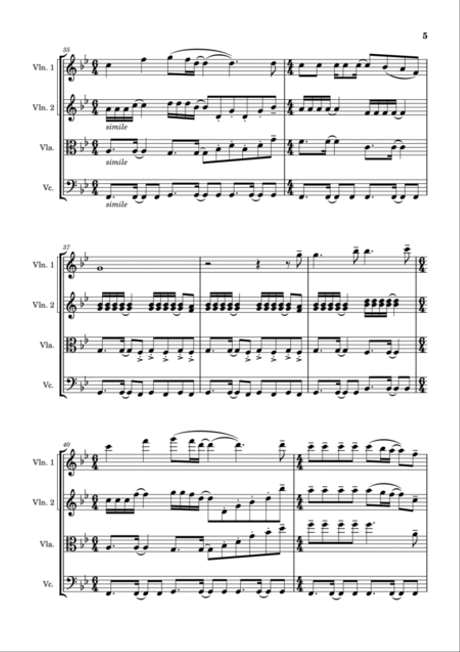 Jolene Jolene String Quartet scores gallery preview page 5