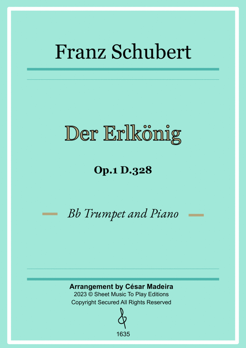 Der Erlkönig by Schubert - Bb Trumpet and Piano (Full Score and Parts) image number null