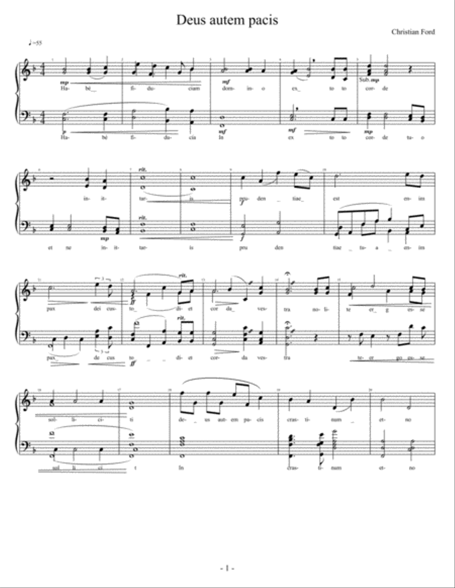 Pacis Autumn Deus Pacis Autumn Deus 4-Part scores gallery preview page 1