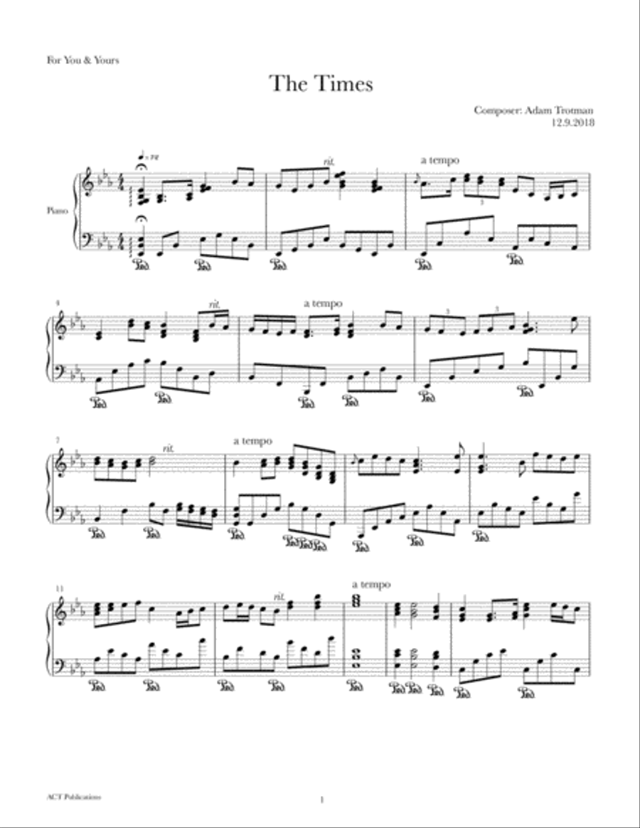 Playful Differences Piano Solo scores gallery preview page 1