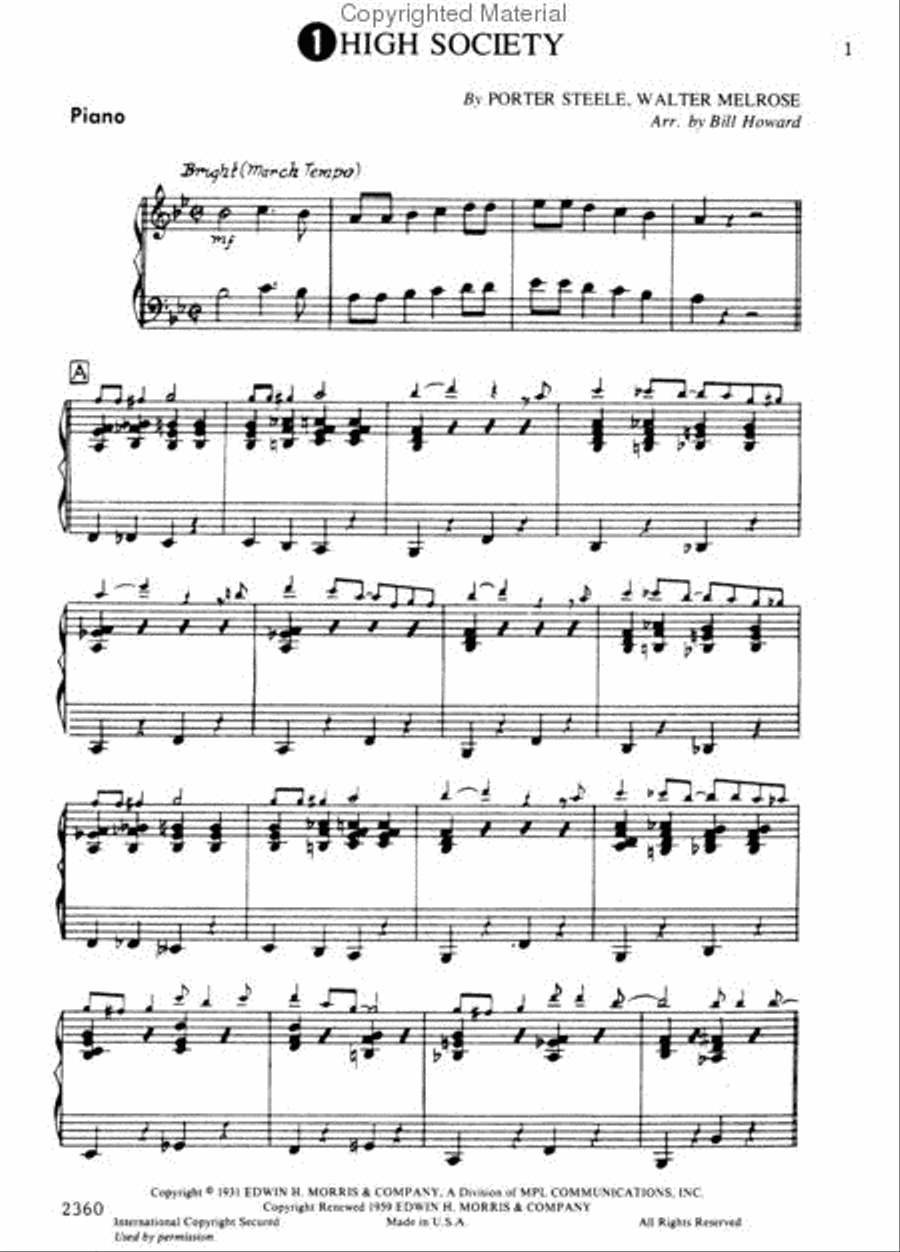 Authentic Dixieland Piano Jazz Ensemble scores gallery preview page 3