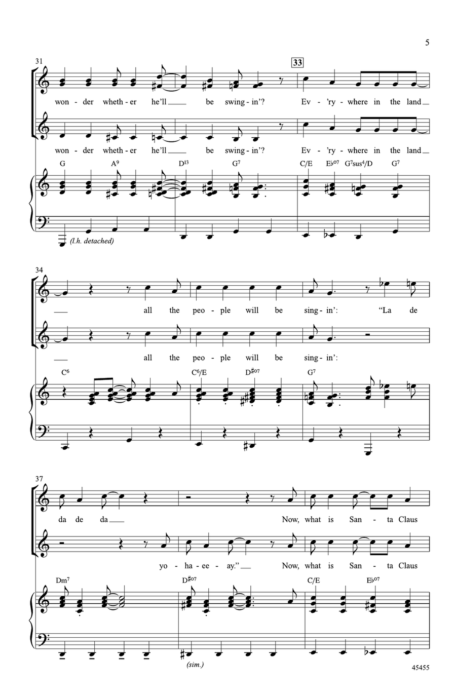 What Will Santa Claus Say? by Louis Prima Choir - Digital Sheet Music page 4