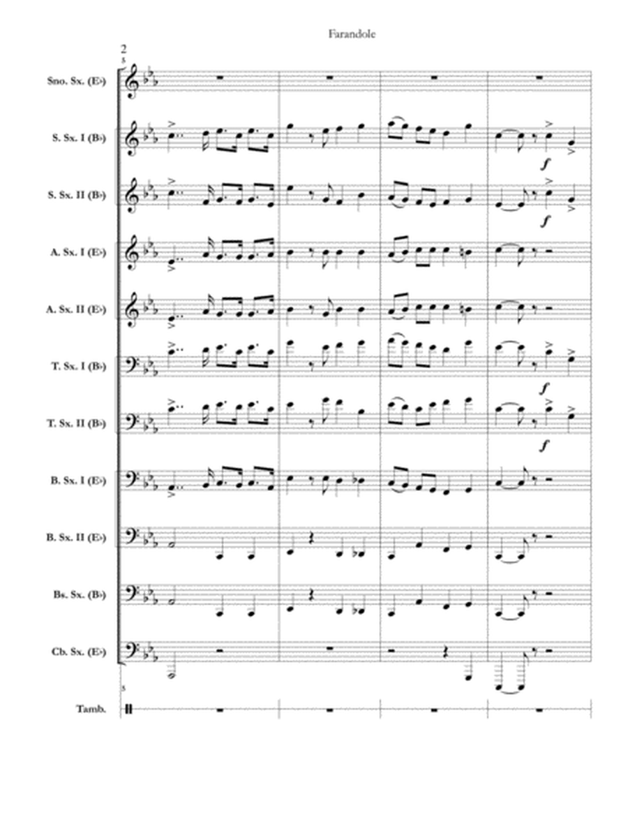 Farandole (from L’Arlesienne Suite Number 2) (for saxophone choir) (full score & set of parts) image number null