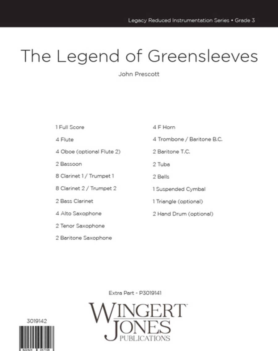 The Legend of Greensleeves (Score) Concert Band scores gallery preview page 1