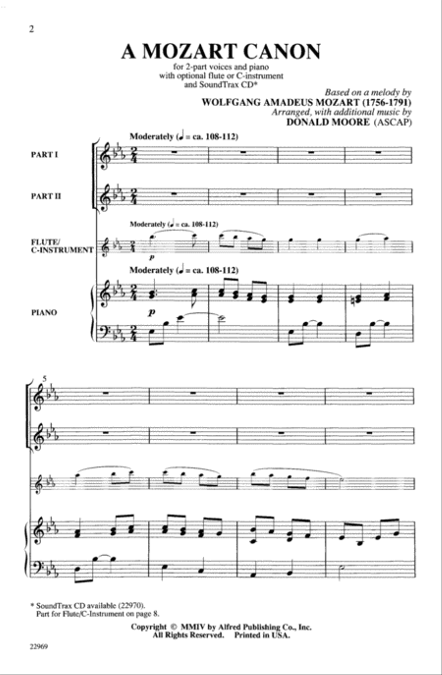 A Mozart Canon Choir scores gallery preview page 1