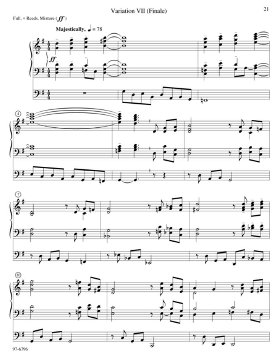 Variations on O Waly, Waly Organ scores gallery preview page 8