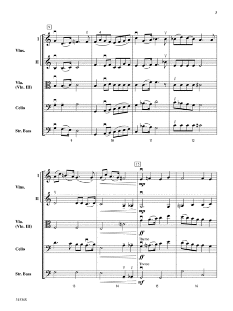 Song Without Words, Opus 102, No. 6 (Faith) String Orchestra scores gallery preview page 3