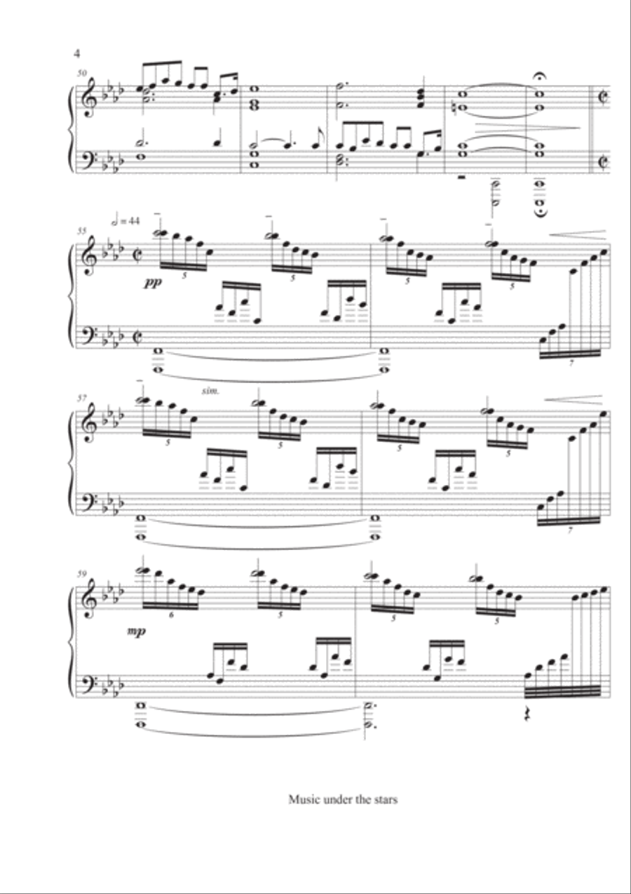 Music under the stars Music under the stars Piano Solo scores gallery preview page 4