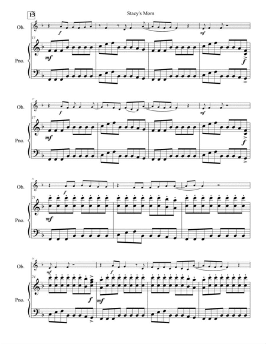 Stacy's Mom Piano scores gallery preview page 3