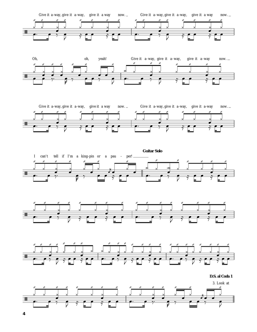 Give It Away Drum Set scores gallery preview page 4