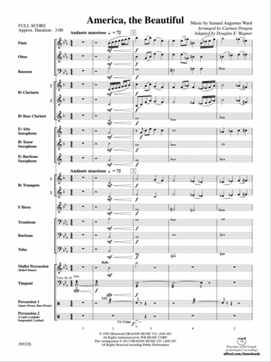 America, the Beautiful: Score Concert Band scores gallery preview page 3