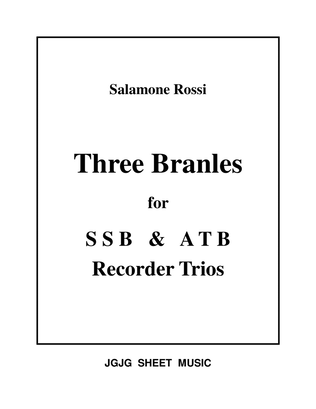Three Salamone Rossi Branles for Recorder Trios