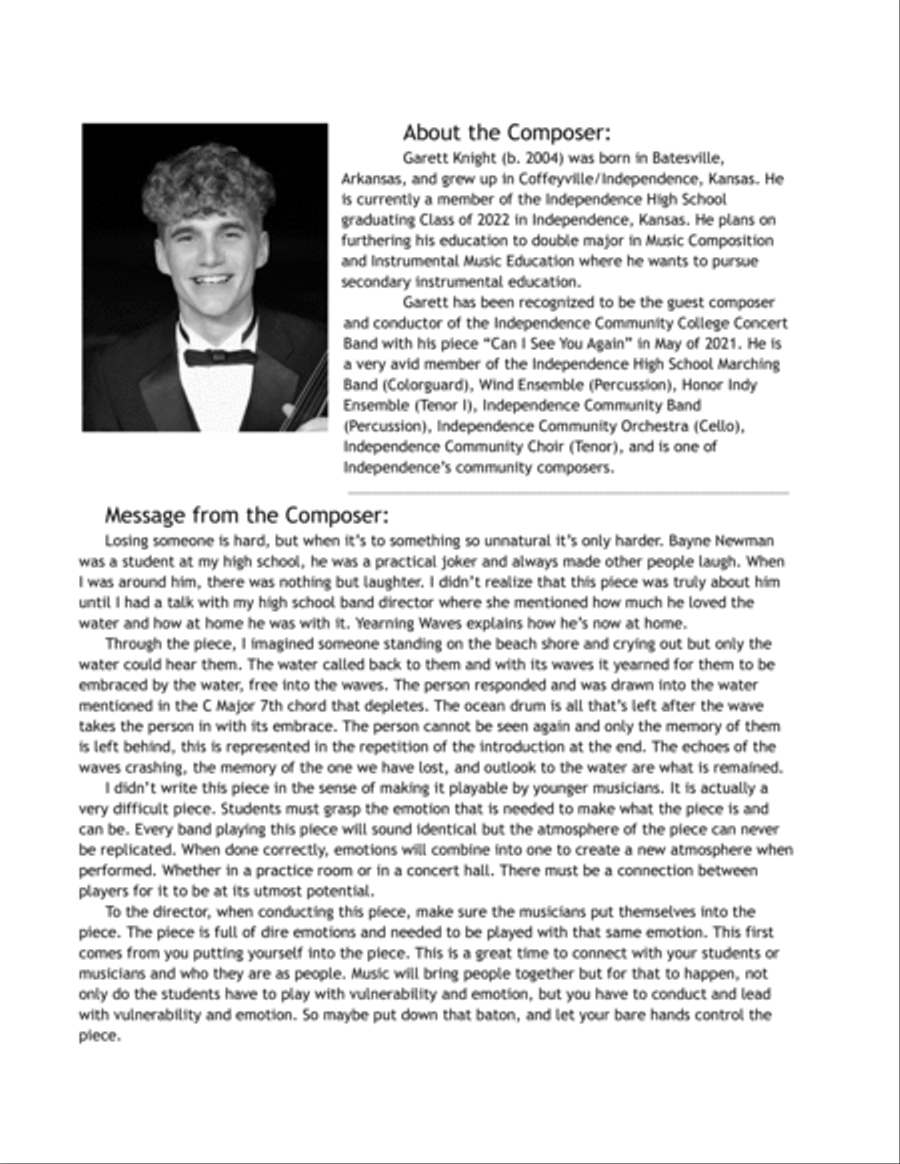 Yearning Waves Yearning Waves Concert Band scores gallery preview page 3