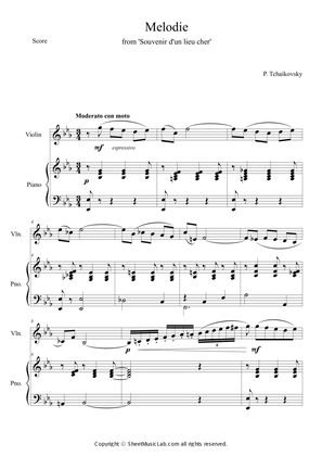 Book cover for Tchaikovsky: Souvenir d'un lieu cher, Op.42 Melodie