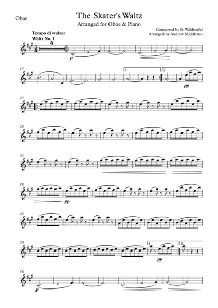 The Skater's Waltz arranged for Oboe and Piano image number null