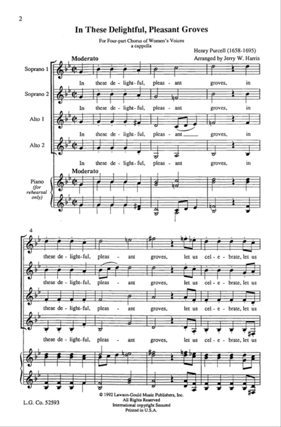 In These Delightful Pleasant Groves Women's Choir scores gallery preview page 9