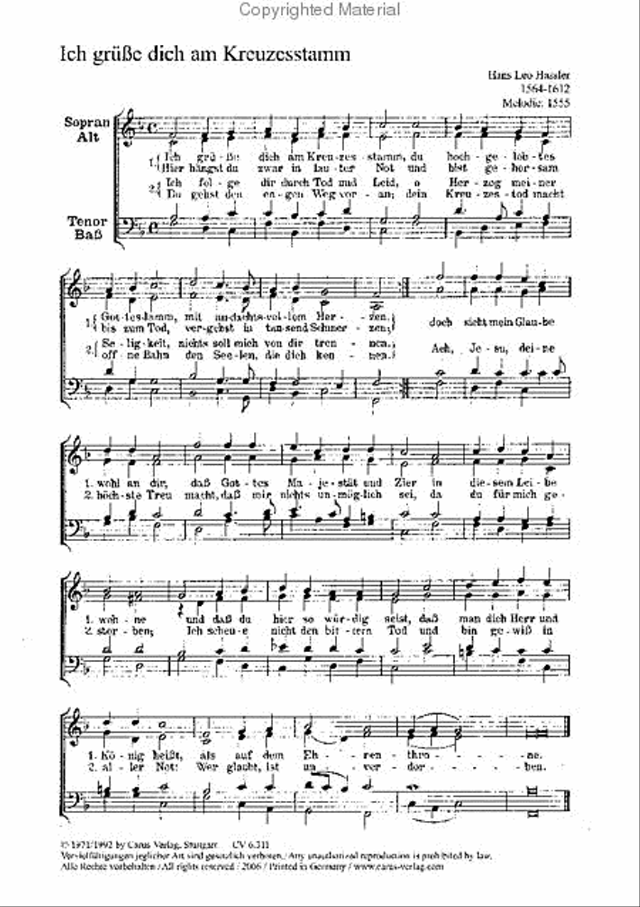 Crüger: O meine Seel / Hassler: Ich grüße dich Score scores gallery preview page 2