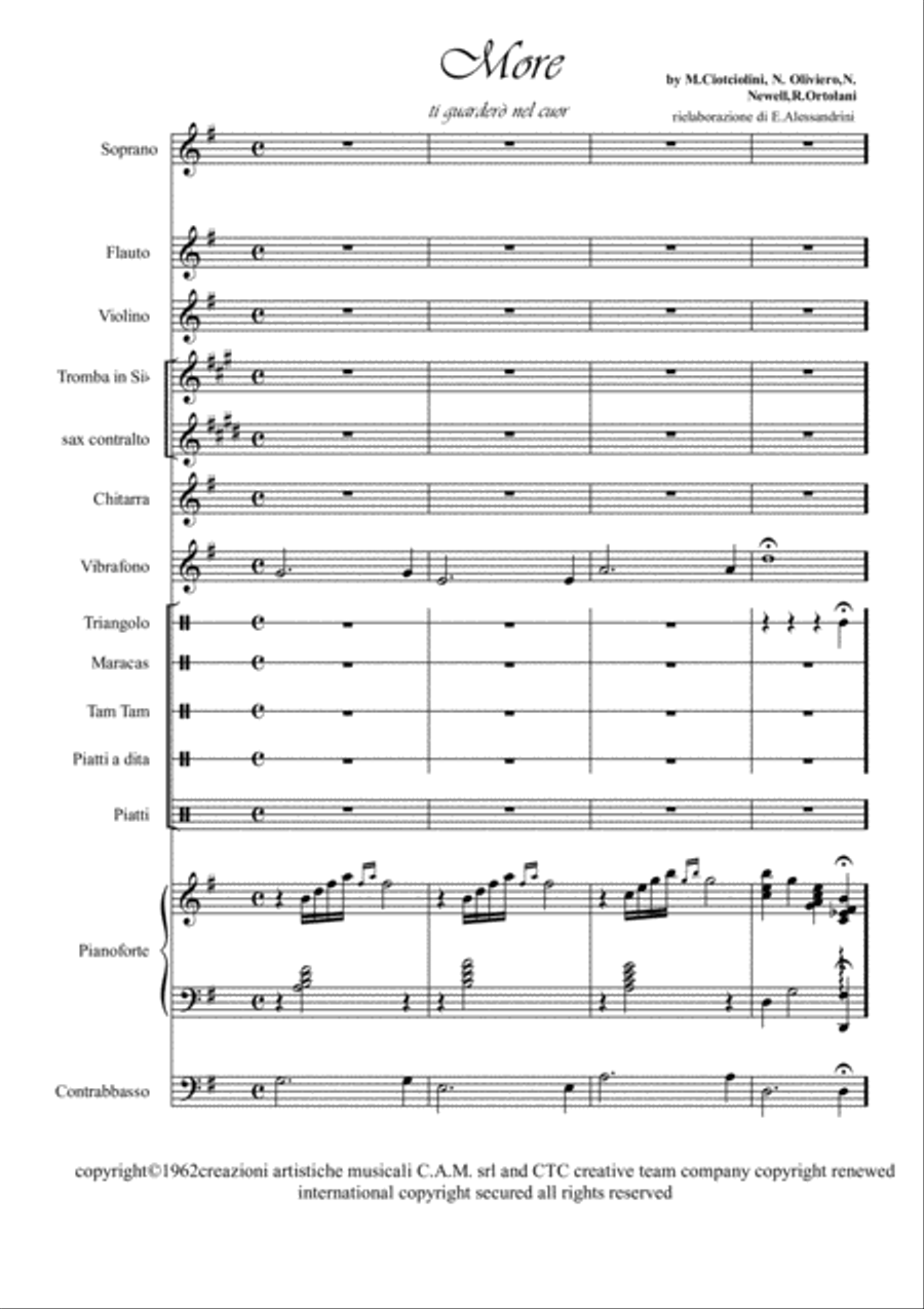 More (ti Guarderò Nel Cuore) Large Ensemble scores gallery preview page 1