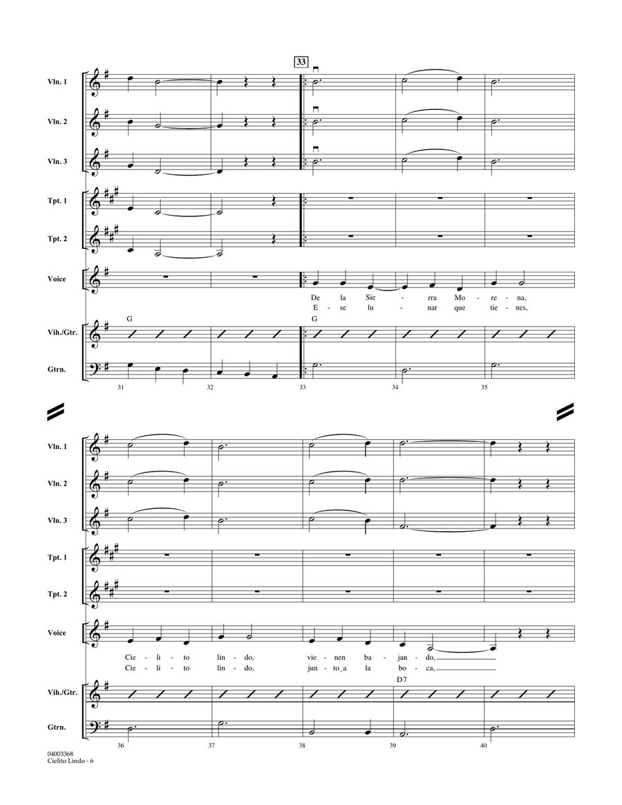 Cielito Lindo - Full Score Concert Band scores gallery preview page 5