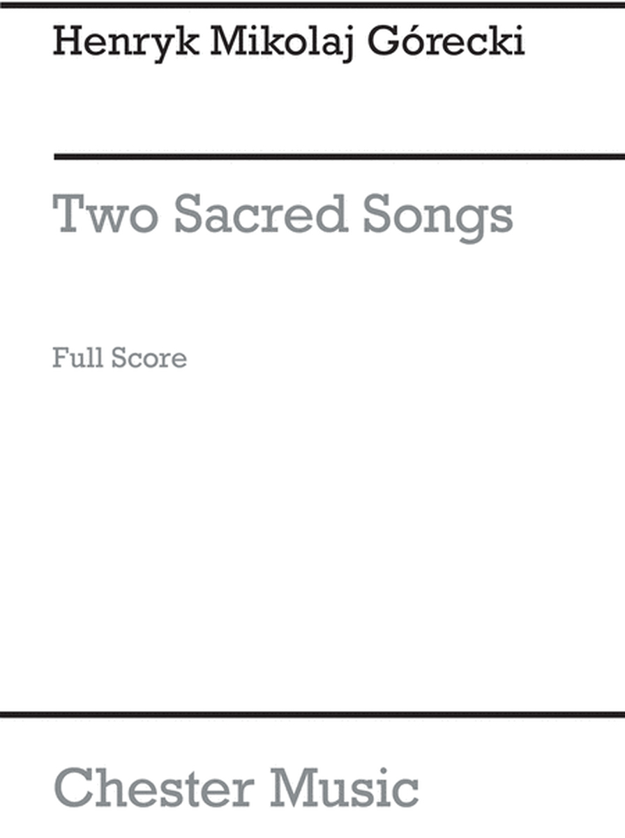 Two Sacred Songs Op.33