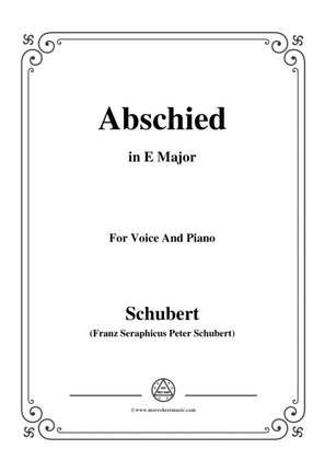 Book cover for Schubert-Abschied,in E Major,for Voice and Piano