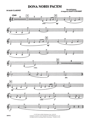 Dona Nobis Pacem: B-flat Bass Clarinet