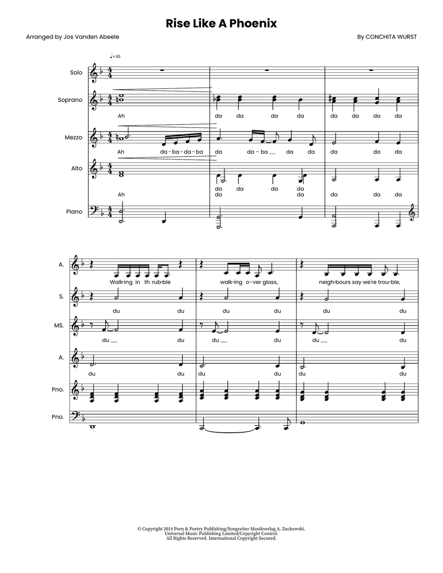 Rise Like A Phoenix SSA scores gallery preview page 1
