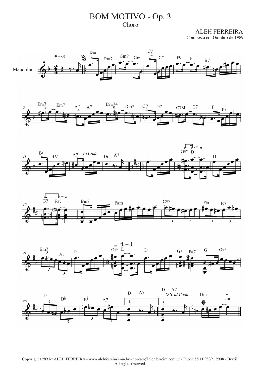 Bom Motivo, Op. 3 Small Ensemble scores gallery preview page 1
