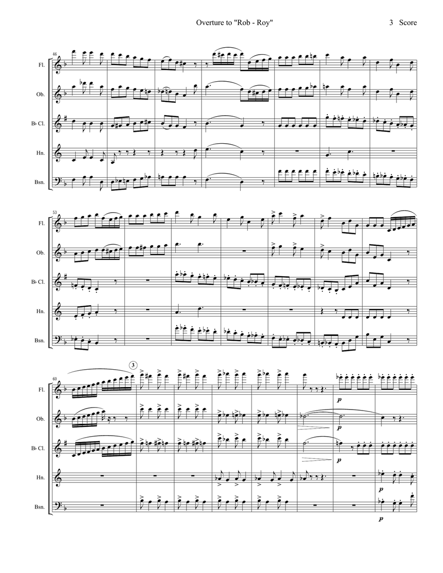Berlioz - Rob Roy Overture - for Woodwind Quintet Woodwind Quintet scores gallery preview page 4