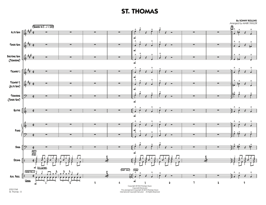 St. Thomas - Full Score St. Thomas - Full Score Jazz Ensemble scores gallery preview page 2