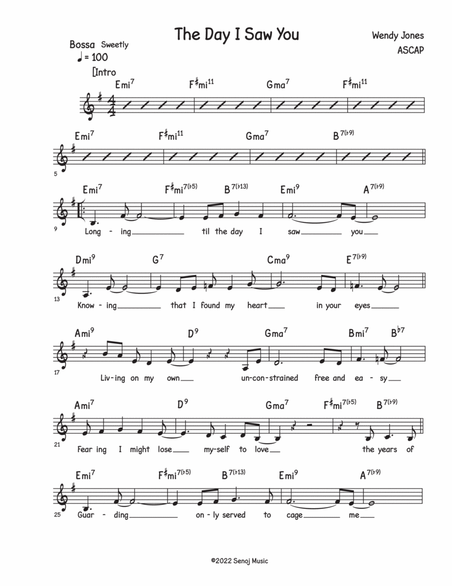 The Day I Saw You Piano Solo scores gallery preview page 1