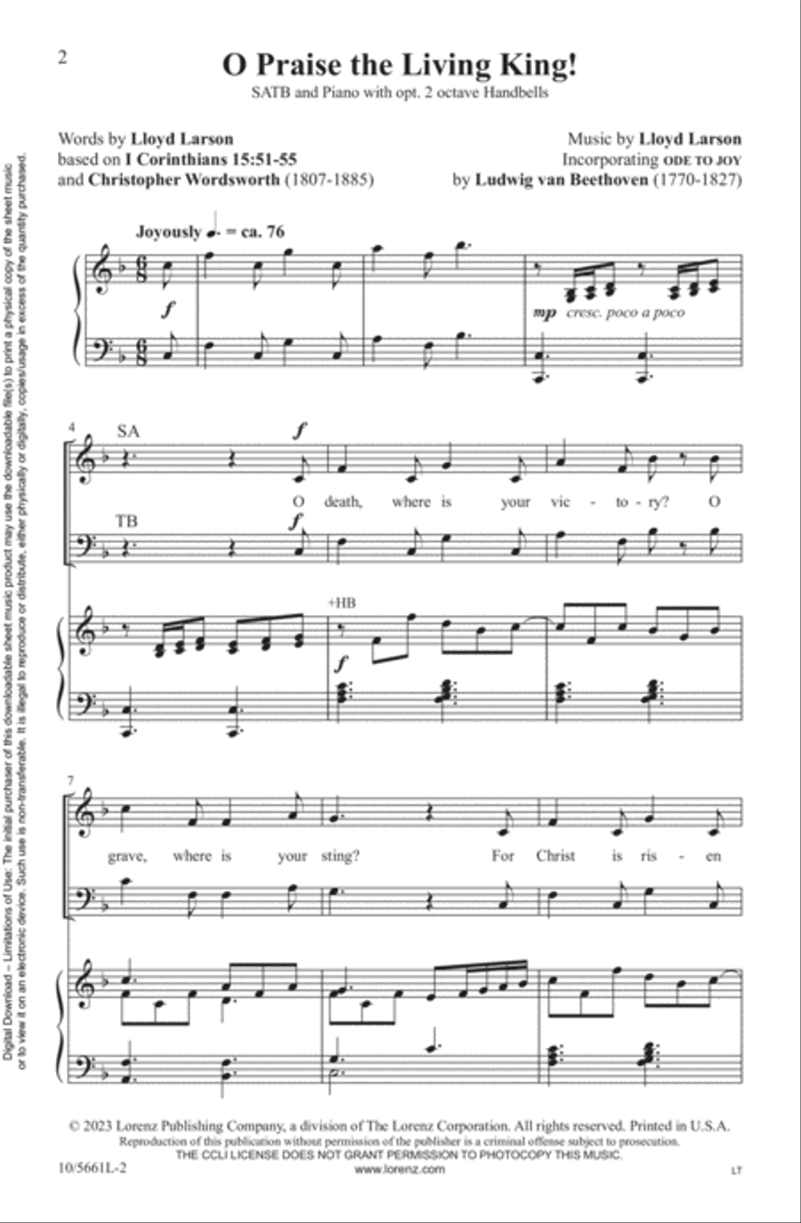 O Praise the Living King! 4-Part scores gallery preview page 2