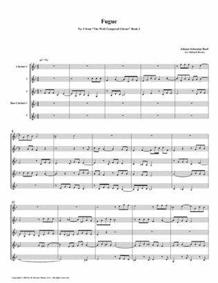 Fugue 05 from Well-Tempered Clavier, Book 2 (Clarinet Quintet)