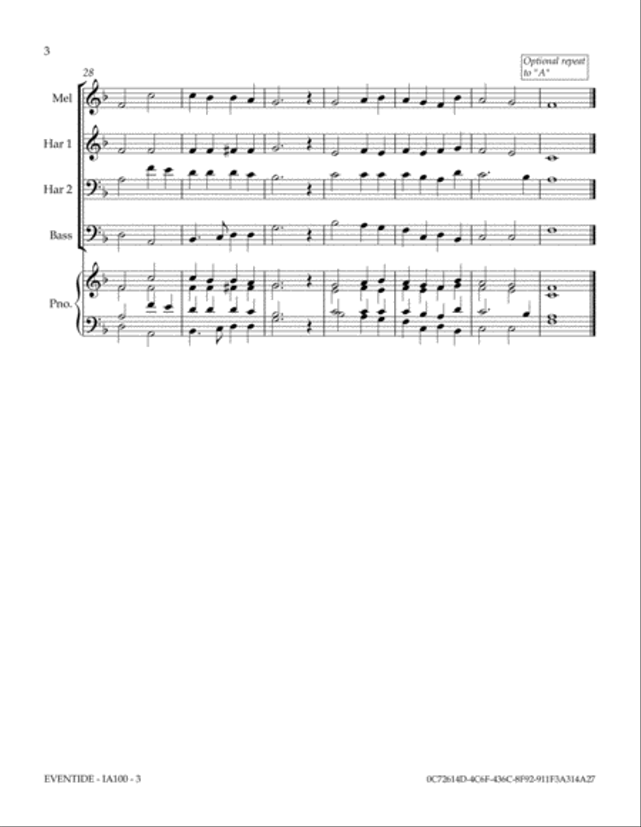 EVENTIDE (Abide With Me) Small Ensemble scores gallery preview page 4